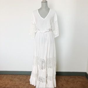 White Maxi Boho Lace Dress